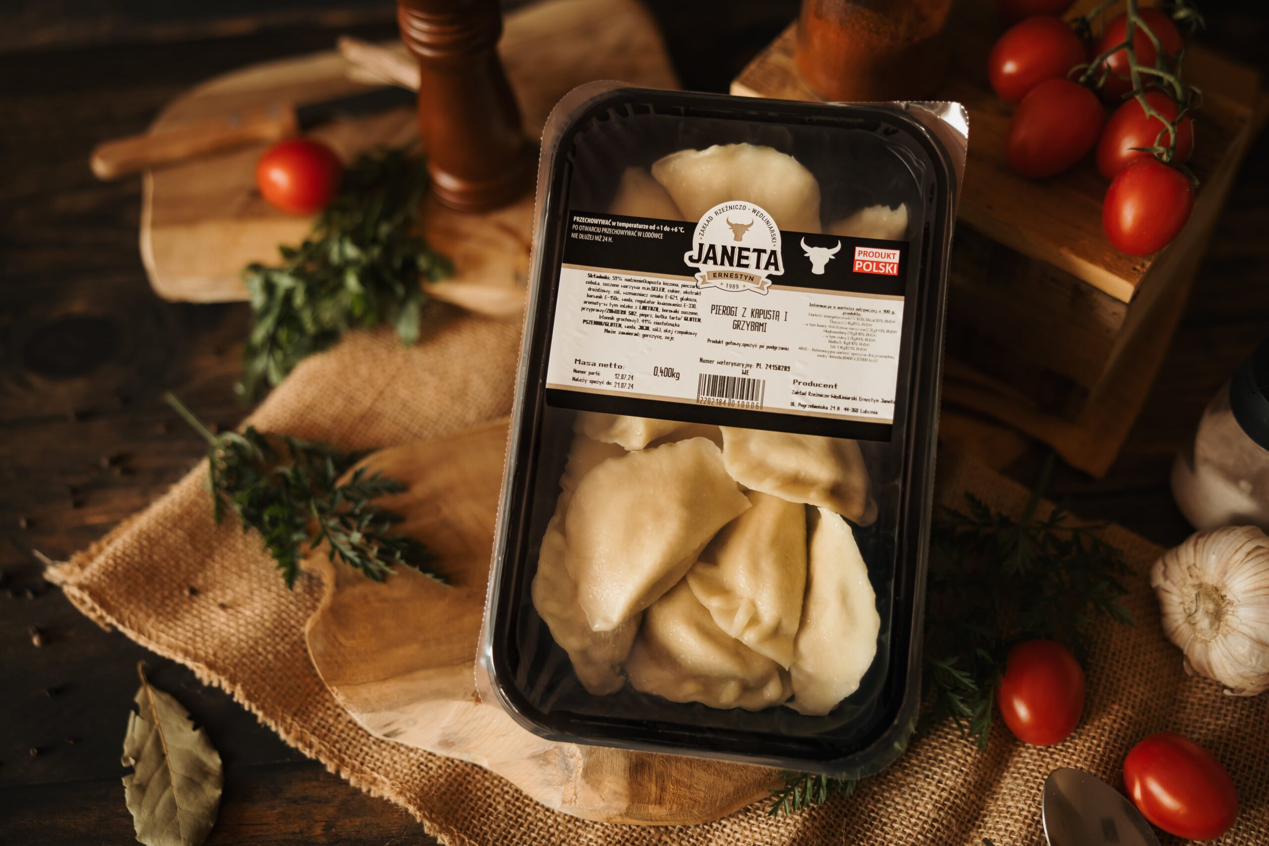 Pierogi z kapustą i grzybami zapakowane jako gotowe danie | Producent garmażerki